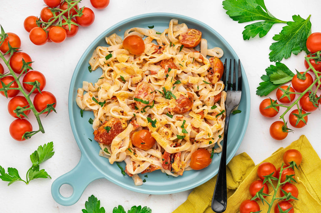 Low-Carb Roasted Red Pepper Pasta