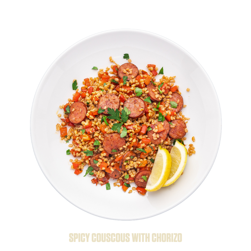 Spicy Couscous with Chorizo and It's Skinny Pearl Couscous