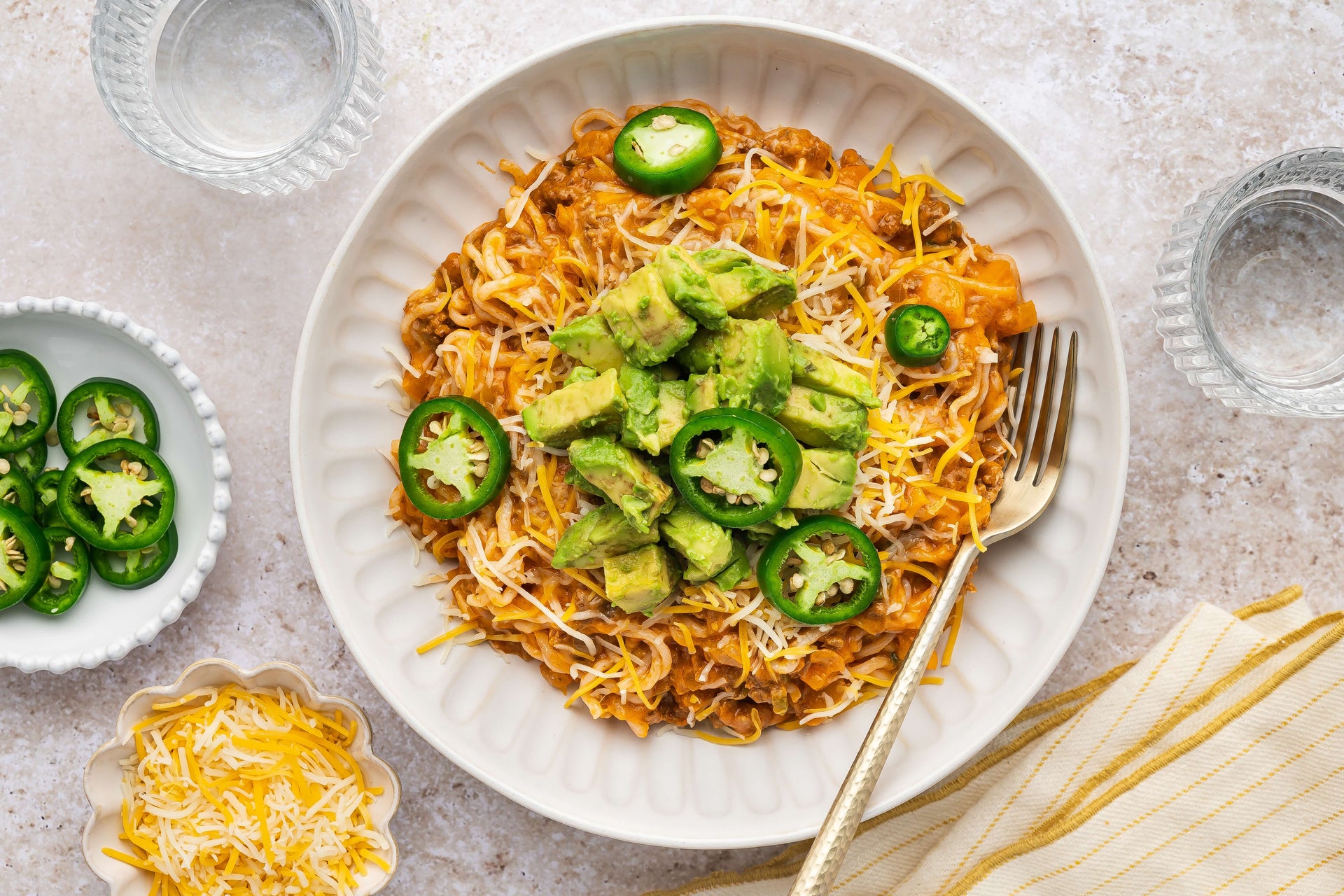 Chili Cheese Spaghetti