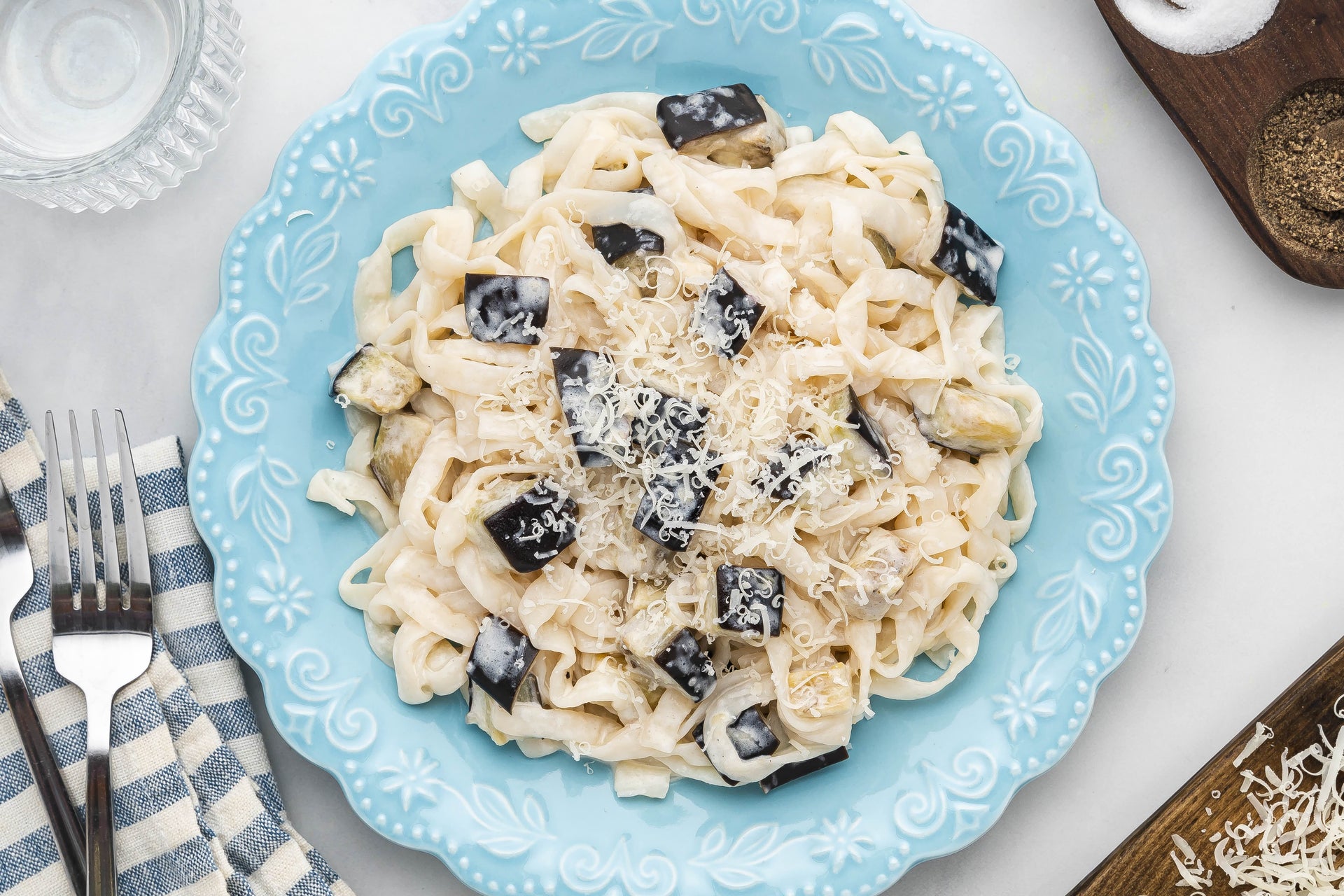 Eggplant Alfredo Fettuccine