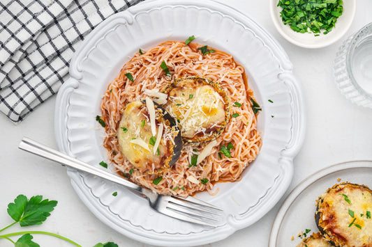 Eggplant Parmesan with Angel Hair