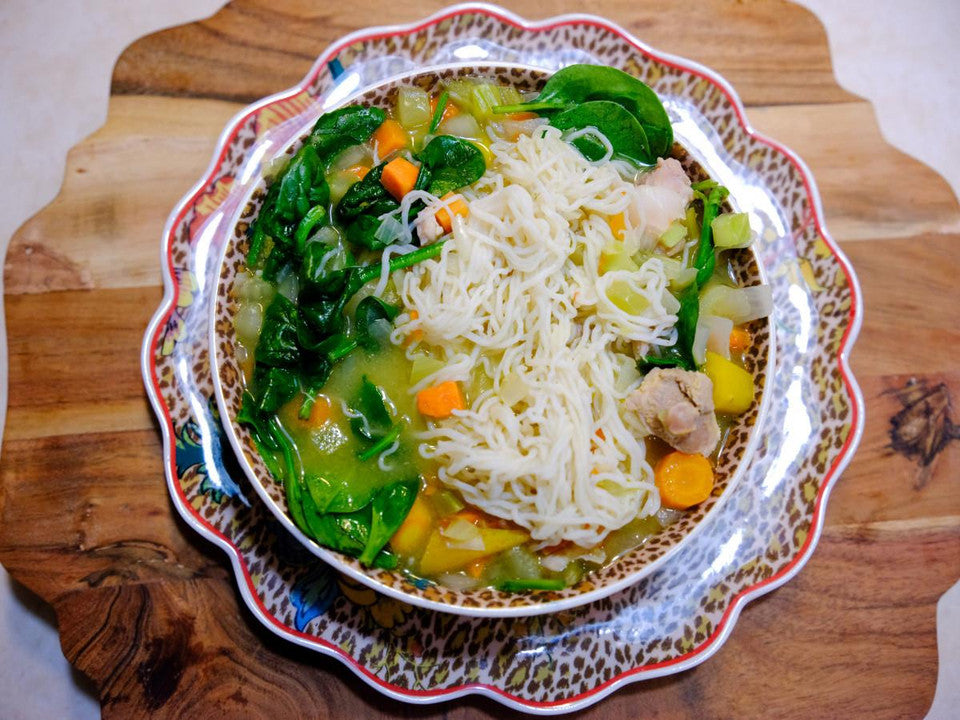 Low-Carb Chicken Noodle Soup With It's Skinny Angel Hair Pasta