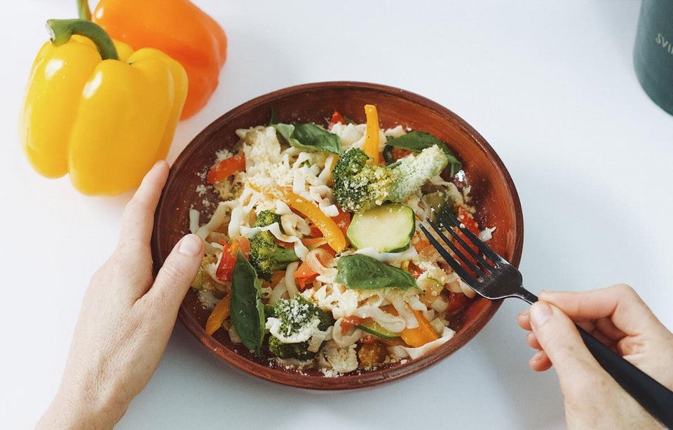 Low-Carb Fettuccine Primavera With 9 Calorie Noodles