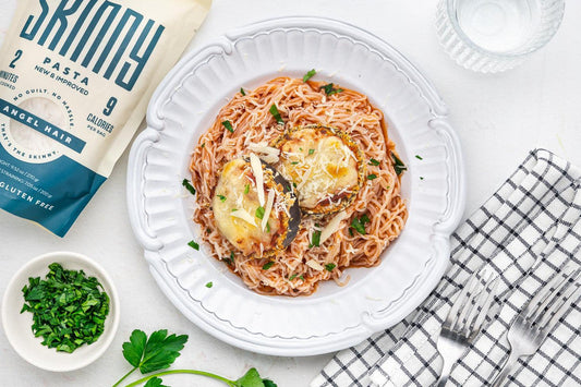 Eggplant Parmesan with Angel Hair