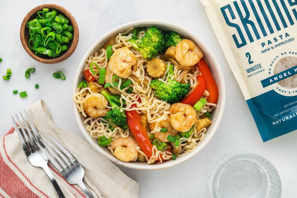 Shrimp Stir Fry with Angel Hair Pasta